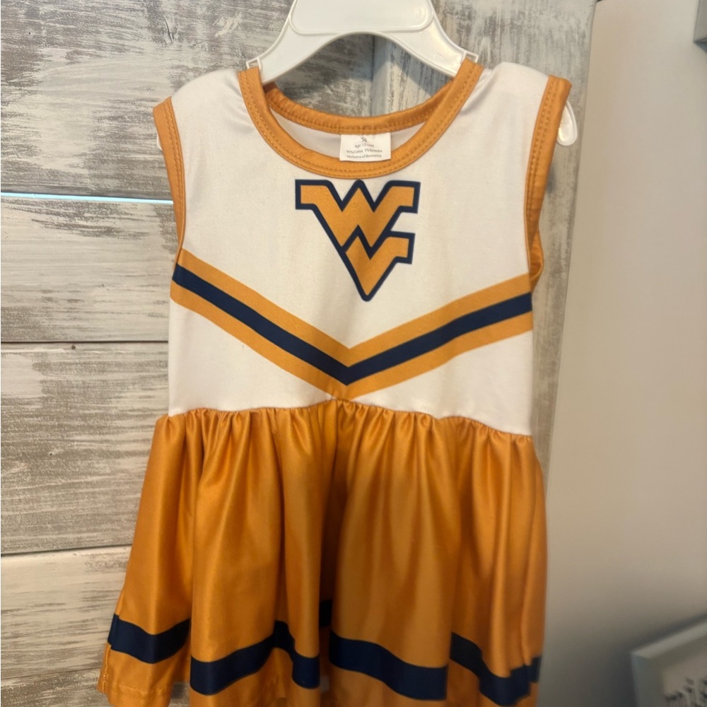 SOLD 2 Toddler girls Halloween costumes WVU cheerleader & Bat costume, $20